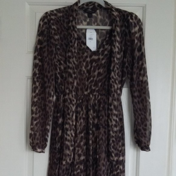NWT Banana Republic Leopard Print Midi Dress - Picture 3 of 7